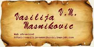 Vasilija Masniković vizit kartica